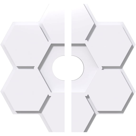 40"OD x 7"ID x 14"C x 1"P Daisy Architectural Grade PVC Contemporary Ceiling Medallion, Two Piece