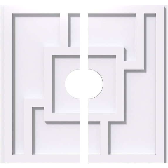 40"OD x 7"ID x 14"C x 1"P Knox Architectural Grade PVC Contemporary Ceiling Medallion, Two Piece