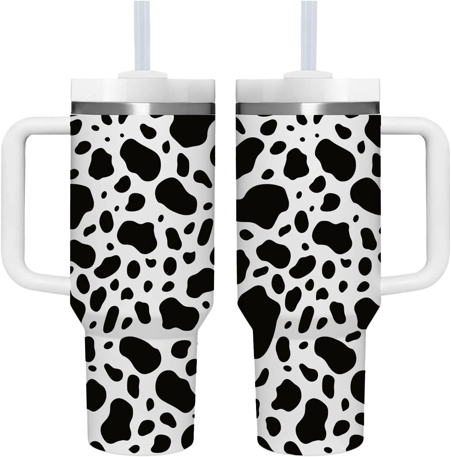 40 OZ Cow Print Tumbler with Handle.Unique Birthday Christmas Gifts for cowprint lover.Personalized 40 OZ Cow Print Tumbler Gifts for Women Men.