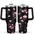 thumbnail image 1 of 40 OZ Gothic Flowers Rose Wildflowers Travel Mug Gifts for Women Men Birthday Travel Cup Gifts for Husband Son Dad Insulated Stainless Steel Water Bottle with Handle, 1 of 7