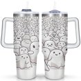 thumbnail image 1 of 40 OZ Happy Halloween Travel Mug with Handle Double Wall Vacuum Insulation Water Bottle Gift for Birthday Christmas Halloween, 1 of 7