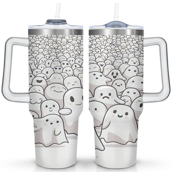 40 OZ Happy Halloween Travel Mug with Handle Double Wall Vacuum Insulation Water Bottle Gift for Birthday Christmas Halloween