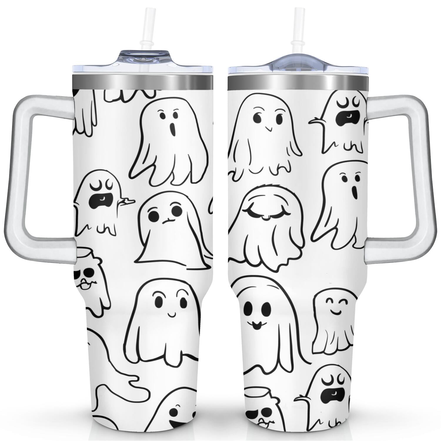 40 OZ Happy Halloween Travel Mug with Handle Vacuum Insulated Tumbler Gift for Women Men