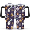 thumbnail image 1 of 40 OZ Happy Halloween Travel Mug with Handle Vacuum Insulated Water Bottle Gift for Travel Commuting, 1 of 7