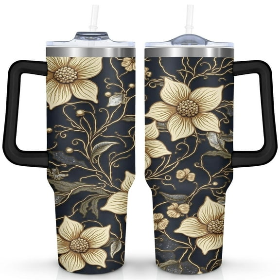 40 OZ Insulated Tumbler - BPA-Free Stainless Steel, Leak-Proof Design, Double Wall Vacuum, Keeps Drinks Cold 16hrs & Hot 8hrs, with Straw