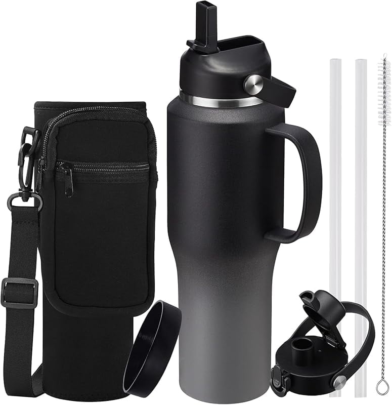 40 OZ Insulated Water Bottles Fits in Cup-Holder - Stainless-steel