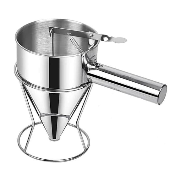40 OZ Multi-Functional Pancake Batter Dispenser, Multi-Caliber Stainless Steel Funnel Cake Dispenser with Stand Great for Pancakes,Cupcakes,Chocolate Balls and Baked Goods (1200ml)