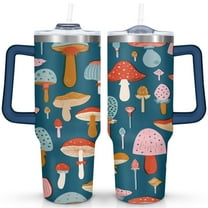 40 OZ Mushroom Coffee Cup Gifts for Women Men Birthday Travel Cup Gifts for Daughter Mom Best Friend Travelers Insulated Stainless Steel Water Bottle with Handle