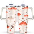 thumbnail image 1 of 40 OZ Mushroom Travel Mug Gifts for Women Men Birthday Coffee Cup Gifts for Husband Son Dad Insulated Stainless Steel Water Bottle with Handle, 1 of 7