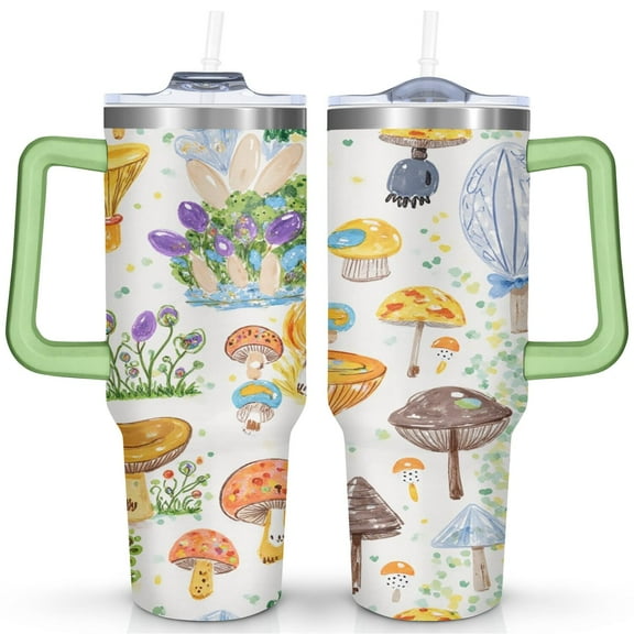 40 OZ Mushroom Travel Mug Gifts for Women Men Birthday Travel Cup Gifts for Boyfriend Insulated Stainless Steel Water Bottle with Handle