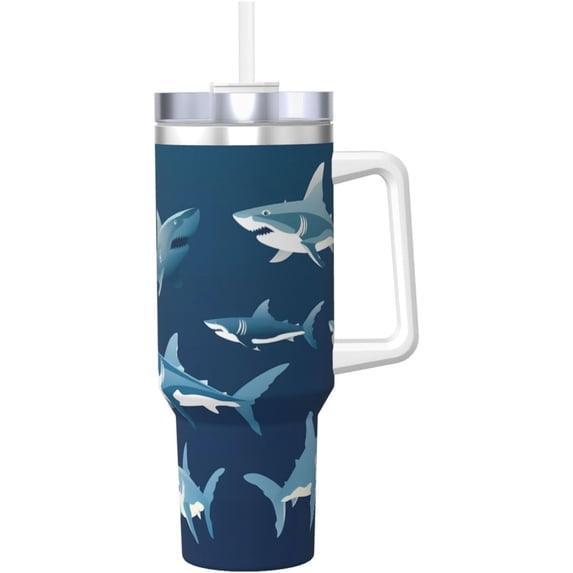 40 OZ Polka Dot Ice Bully Cup with Handle Straw Lid, Double Wall Stainless Steel Tumbler Travel Coffee Cup, Red and White Insulation and Cooling Mug for Christmas Birthday Present