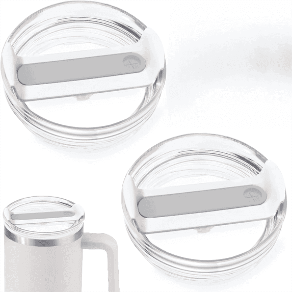 40 OZ Tumbler Lid Replacement Fit for Stanley Cup, 2 Pack Clear Replacement Lids Fit for Stanley Travel Tumbler, Spill Proof Tumbler Covers for Stanley Cup Accessories
