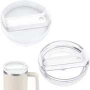 40 OZ Tumbler Lid Replacement Fit for Stanley Cup, 2 Pack Clear Replacement Lids Fit for Stanley Travel Tumbler, Spill Proof Tumbler Covers for Stanley Cup Accessories
