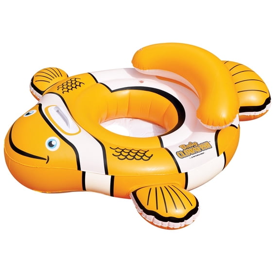 Swim Central 40'' Orange and White Inflatable Clownfish Baby Pool Float