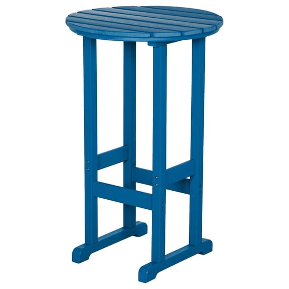 40" Outdoor Bar Table, All Weather HDPE Bar Height Patio Table Counter Round Patio Cocktail Bar Tables, Tall Bistro Tables Pub Table for Deck, Porch, Backyard, Garden