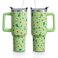 thumbnail image 1 of 40 Oz Avocado Tumbler with Handle & Straw Lid - Sage Green, Double Wall Vacuum Insulated Stainless Steel Cup - Leakproof Fruit Lover Gift for Women (1 PC), 1 of 6