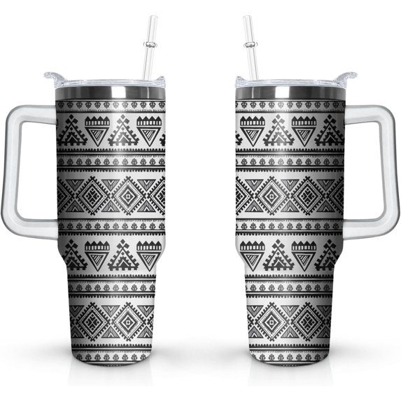 40 Oz Boho Tumbler With Handle 40oz Boho Tumbler With Lid Straw Double Insulated Travel Coffee Mug Womens Boho Cup Gifts