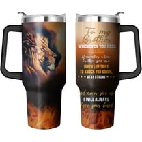 40 Oz Borther Tumbler with Handle and Straw, To My Brother Coffee Cups Gifts Fathers Day, Stainless Steel Brothers Cups Birthday Gift Ideas for Adult Brothers