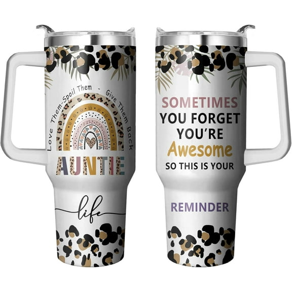 40 Oz Butterfly Tumbler with Handle and Straw, Double Wall Stainless Steel Butterfly Cup, Butterflies Coffee Mug Keeps Drinks Cold & Hot Gifts for Women Mom Friends for Birthday, Chrismas