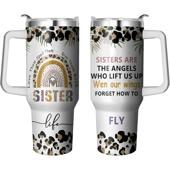 40 Oz Butterfly Tumbler with Handle and Straw, Double Wall Stainless Steel Butterfly Cup, Butterflies Coffee Mug Keeps Drinks Cold & Hot Gifts for Women Mom Friends for Birthday, Chrismas