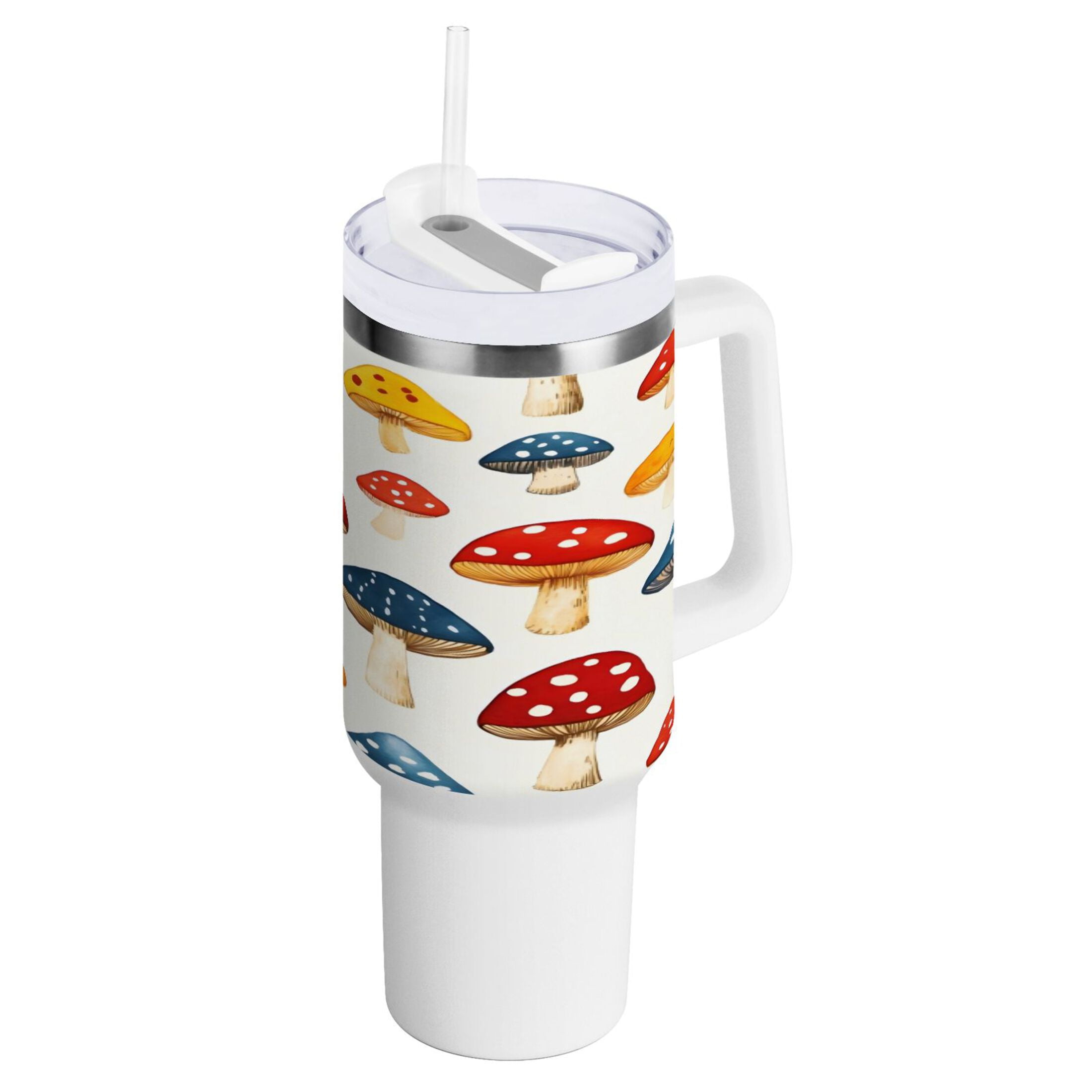 40 Oz Car Handle Water Bottle 10.8x3.85 Inch Handle And Straw Travel