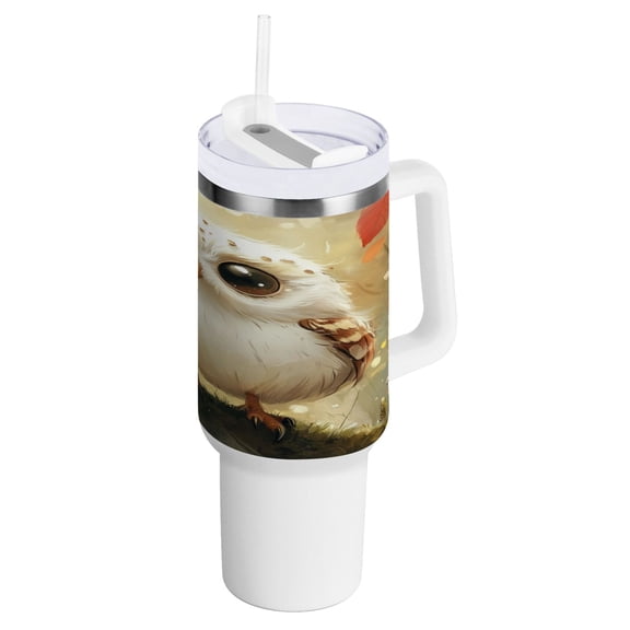 40 Oz Car Handle Water Bottle Water Cup Water Bottle Water Jug Coffee Cup Travel Water Bottle Adorable Big-eyed Owl