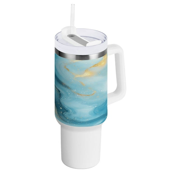 40 Oz Car Handle Water Bottle Water Cup Water Bottle Water Jug Coffee Cup Travel Water Bottle Beautiful Marble