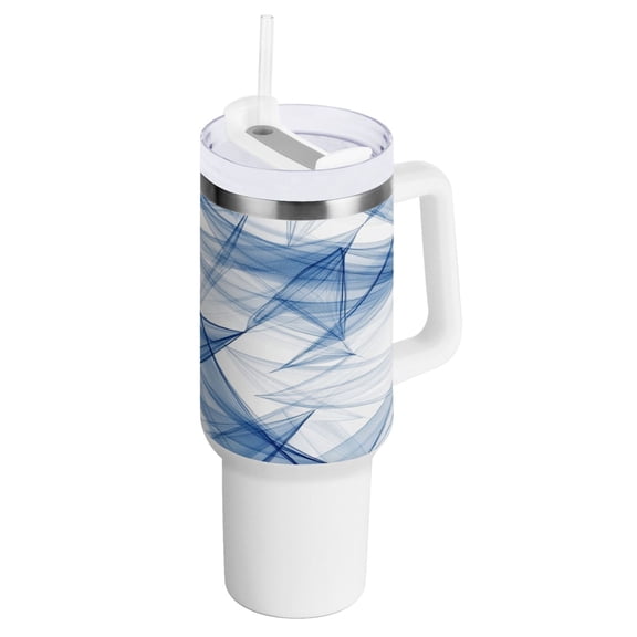 40 Oz Car Handle Water Bottle Water Cup Water Bottle Water Jug Coffee Cup Travel Water Bottle Blue Cartoon Triangle