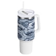thumbnail image 1 of 40 Oz Car Handle Water Bottle Water Cup Water Bottle Water Jug Coffee Cup Travel Water Bottle Cartoon Gray Flowers, 1 of 8