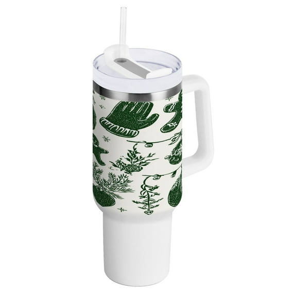 40 Oz Car Handle Water Bottle Water Cup Water Bottle Water Jug Coffee Cup Travel Water Bottle Christmas Gingerbread Man Cute