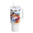 thumbnail image 1 of 40 Oz Car Handle Water Bottle Water Cup Water Bottle Water Jug Coffee Cup Travel Water Bottle Color Watercolor Cartoon Fox, 1 of 8