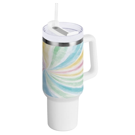 40 Oz Car Handle Water Bottle Water Cup Water Bottle Water Jug Coffee Cup Travel Water Bottle Colorful Beauty Vortex