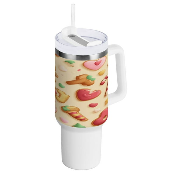 40 Oz Car Handle Water Bottle Water Cup Water Bottle Water Jug Coffee Cup Travel Water Bottle Cute Christmas Gingerbread Man