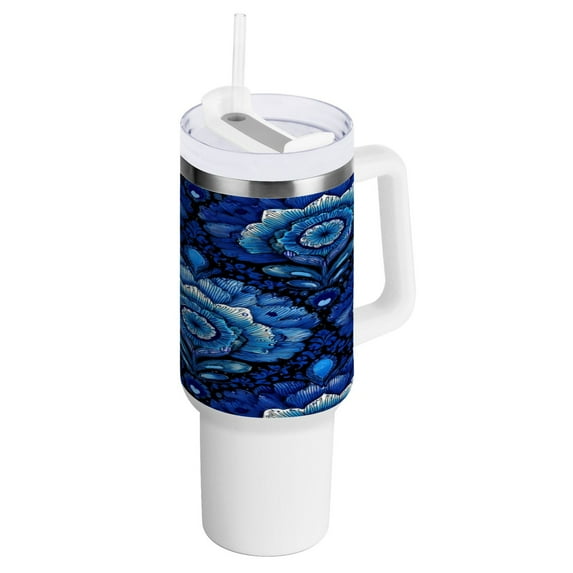 40 Oz Car Handle Water Bottle Water Cup Water Bottle Water Jug Coffee Cup Travel Water Bottle Dark Blue Beautiful
