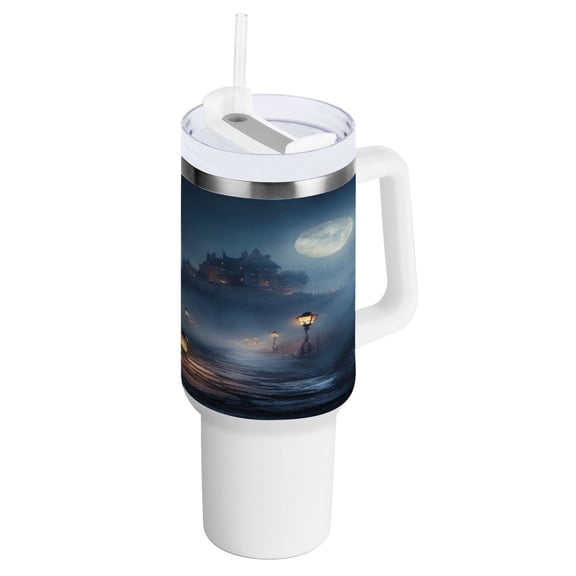 40 Oz Car Handle Water Bottle Water Cup Water Bottle Water Jug Coffee Cup Travel Water Bottle Halloween Horror Pumpkin