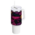 thumbnail image 1 of 40 Oz Car Handle Water Bottle Water Cup Water Bottle Water Jug Coffee Cup Travel Water Bottle Halloween Purple Pumpkin, 1 of 8
