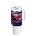 thumbnail image 1 of 40 Oz Car Handle Water Bottle Water Cup Water Bottle Water Jug Coffee Cup Travel Water Bottle Large Purple Flowers, 1 of 8