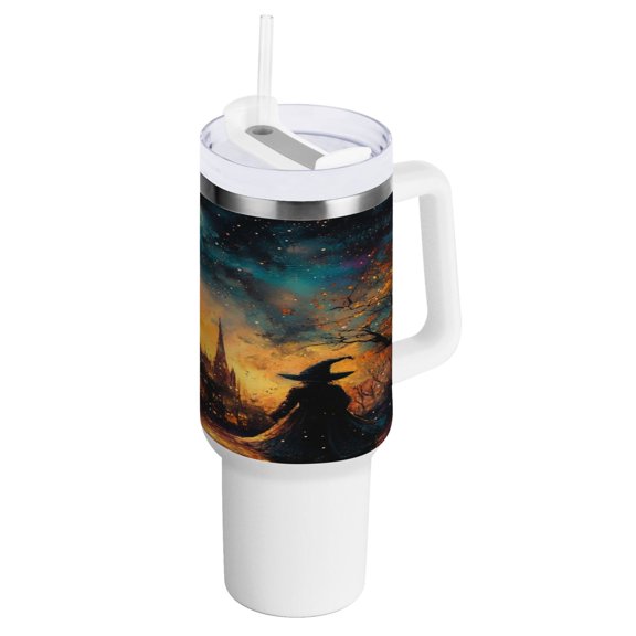 40 Oz Car Handle Water Bottle Water Cup Water Bottle Water Jug Coffee Cup Travel Water Bottle Magic Witch