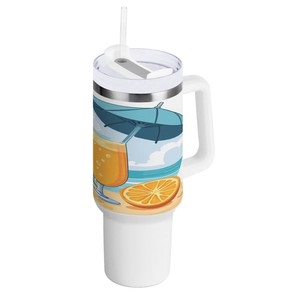40 Oz Car Handle Water Bottle Water Cup Water Bottle Water Jug Coffee Cup Travel Water Bottle Orange Juice Cartoon