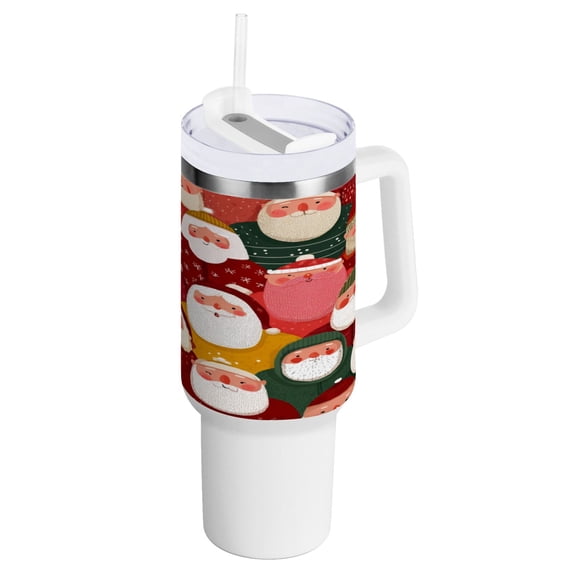 40 Oz Car Handle Water Bottle Water Cup Water Bottle Water Jug Coffee Cup Travel Water Bottle Santa Claus Cute
