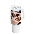 thumbnail image 1 of 40 Oz Car Handle Water Bottle Water Cup Water Bottle Water Jug Coffee Cup Travel Water Bottle Super Beautiful Black Heart, 1 of 8