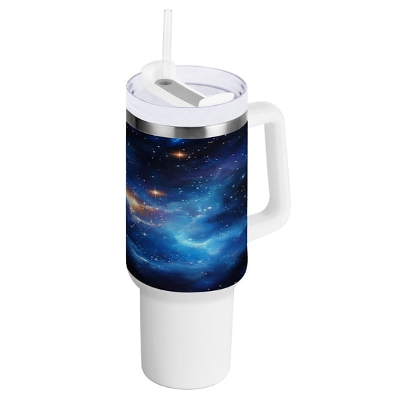 40 Oz Car Handle Water Bottle Water Cup Water Bottle Water Jug Coffee Cup Travel Water Bottle Super Cool Blue Star