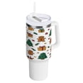 thumbnail image 1 of 40 Oz Car Handle Water Bottle Water Cup Water Bottle Water Jug Coffee Cup Travel Water Bottle Warm Christmas Pattern, 1 of 8