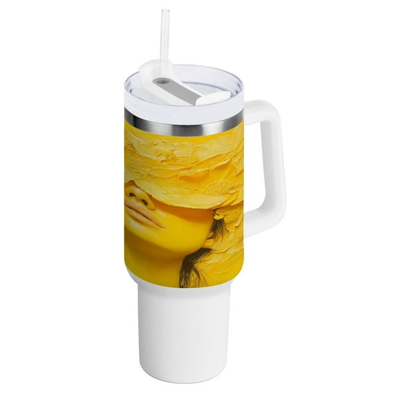 40 Oz Car Handle Water Bottle Water Cup Water Bottle Water Jug Coffee Cup Travel Water Bottle Yellow Beauty