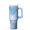 thumbnail image 1 of 40 Oz Christmas Red Plaid Tumbler With Handle, Coffee Travel Cup, Festive Holiday Gift, 1 of 4
