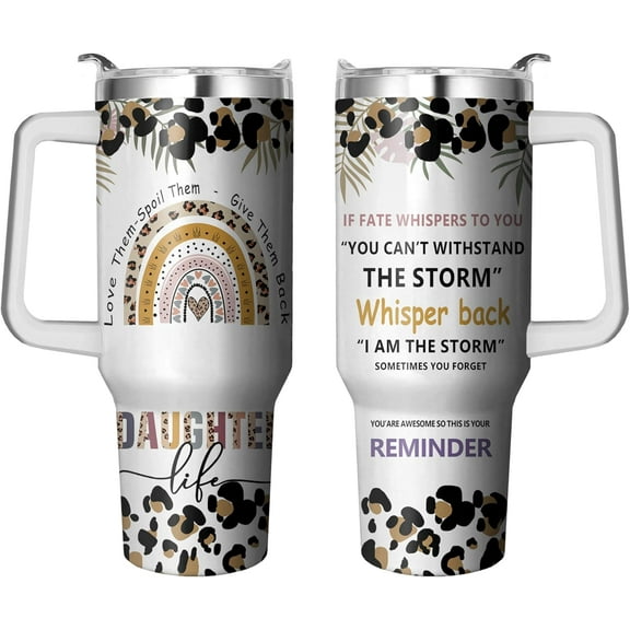 40 Oz Daughter Tumblers Gift from Mom/Dad, To My Daughter Cup Gifts for Mothers Day, Gifts for Daughters Coffee Mug from Mother/Father, Birthday Gift Ideas for Daughters
