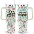 thumbnail image 1 of 40 Oz Dental Hygienist Tumbler Dental Hygienist Gifts Stainless Steel Insulated Dental Hygienist Travel Cup with Handle Appreciation Gifts for Women Men, 1 of 6