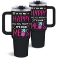 thumbnail image 1 of 40 Oz Funny Medication Tumbler with Handle and Straw, If You're Happy And You Know It, Its Your Meds Stainless Steel Insulated Tumblers for Women Men, Birthday Inspirational Gifts, 1 of 6