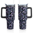 thumbnail image 1 of 40 Oz Gothic Tumbler with Handle and Straw, Goth Skull Stainless Steel Double Walled Vacuum Insulated Cup, Halloween Holiday Gifts for Women Men, 1 of 6