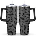 thumbnail image 1 of 40 Oz Halloween Bat Tumbler with Handle and Straw, Double Wall Vacuum Reusable Stainless Steel Water Bottle Leak Proof Insulated Travel Mug Scary Iced Coffee Cup, for Iced or Cold Beverages, 1 of 7